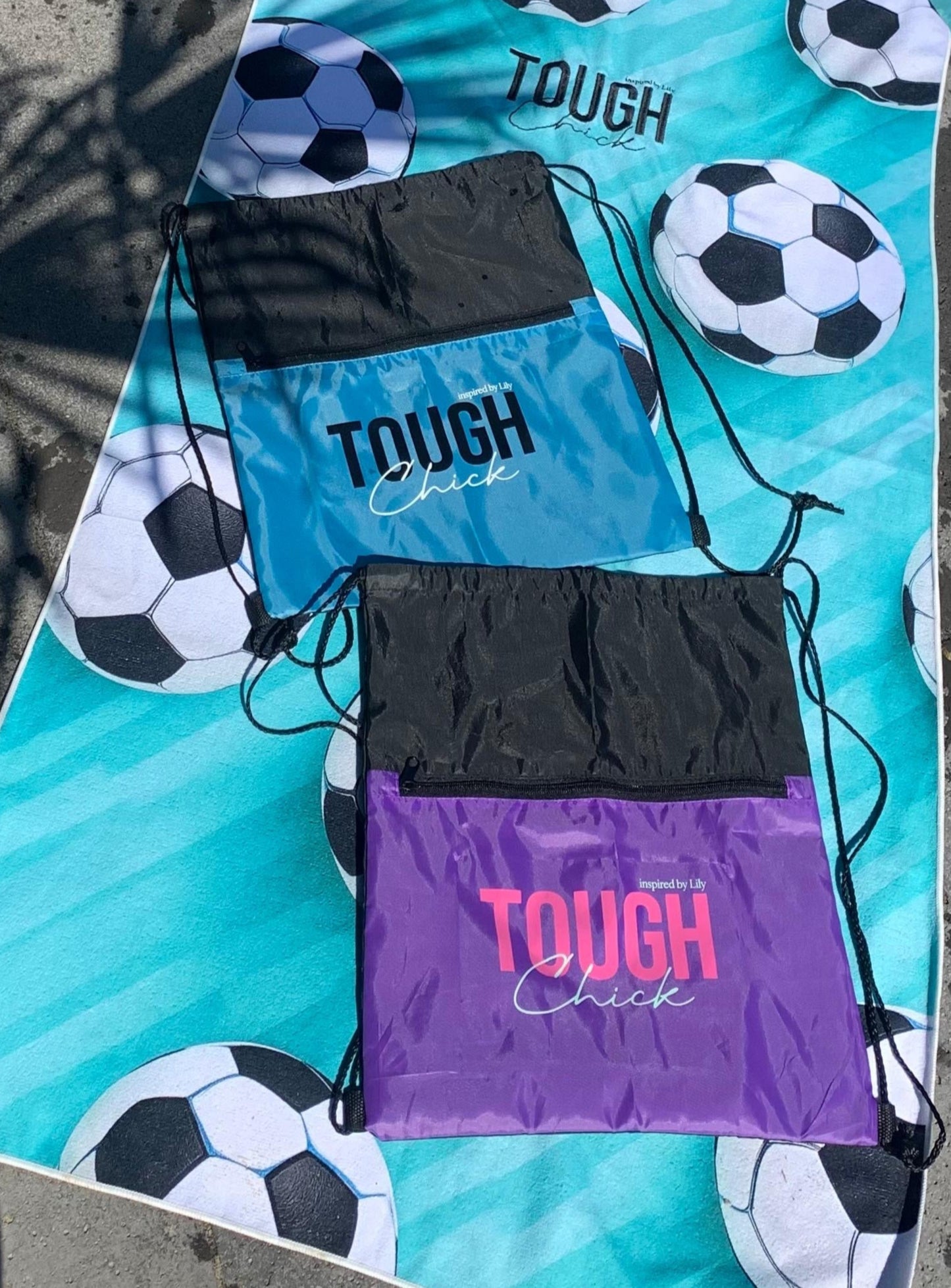 trekkoord rugzak met rits BLAUW