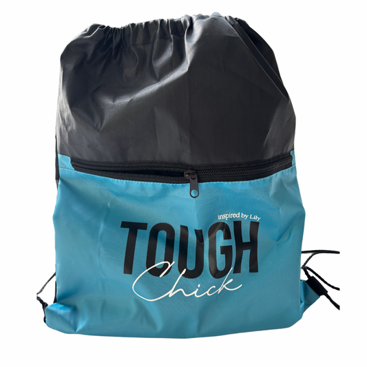 trekkoord rugzak met rits BLAUW