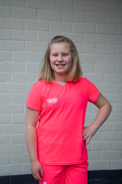 Neon roze set met zakken en rits